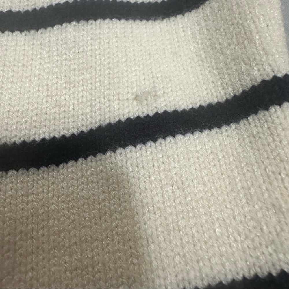 ZARA Nautical-Inspired Cream & Black Oversized Crew Neck Sweater/SIZE: Small - Picture 10 of 10